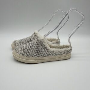 Toms Sage Sweater Knit Faux Fur Lined Scuff Slip-in Mule Slippers Women’s Size 6